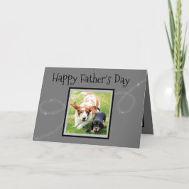 Rolig fars dag-kort med söta basset hundar kort