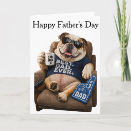 ROlig FARS DAG MED ENGLISH BULLDOG Kort