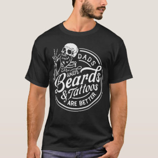 Rolig Fars Dag Pappor Med Skägg Och Tatueringar T Shirt