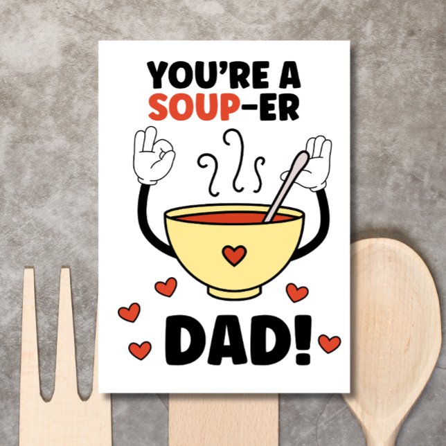 Rolig fars dag-pun Fars dag-witz Souper Pappa  Helgkort (Skapare uppladdad)