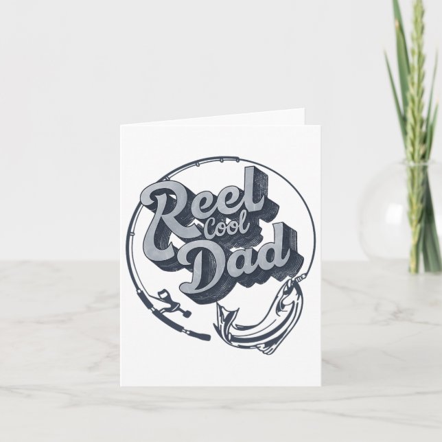 Rolig Fars dag Reel Cool Dad Papa Farfar Fisk Kort (Framsida)
