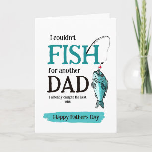 Rolig Farsdagspresent För Pappa Som Gillar Fiske Kort