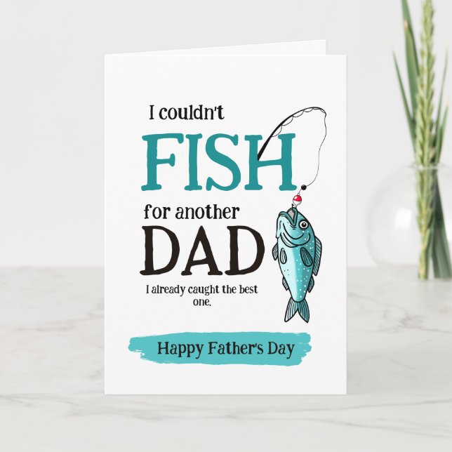 Rolig Farsdagspresentkort med Fiske Kort (Framsida)
