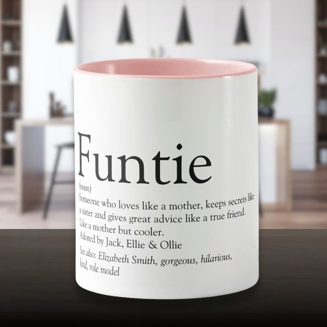 Rolig Fastermoster Moster Definition Citat Skämt Mugg (Funtie Aunt Auntie Definition Saying Funny Mug)