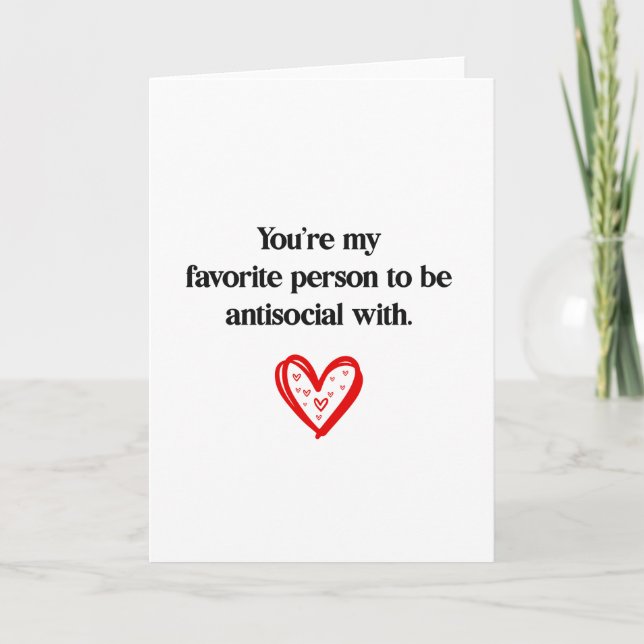 Rolig Favoritperson Att Vara Antisocial Med Helgkort (Framsida)