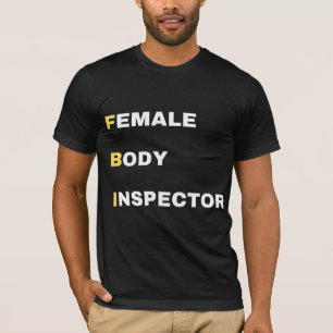 Rolig FBI Akronym Parodi Gul & Vit Fetstil T Shirt