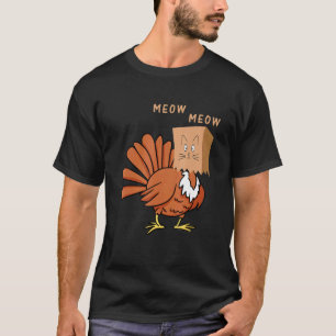 Rolig fejk katt jamar kalkon katthanksgiving t shirt