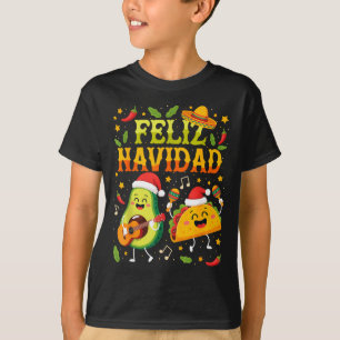 Rolig Feliz Navidad Avokado Tacos Mexikansk jul T Shirt