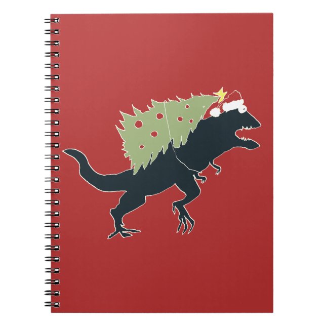 Rolig Festlig Dino Jul Anteckningsbok (Framsidan)