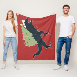 Rolig Festlig Dino Jul Fleecefilt