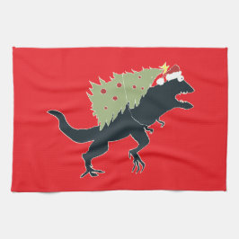 Rolig Festlig Dino Jul Kökshandduk