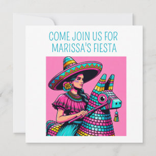Rolig Festlig Rolig Fiesta Piñata Färgglad Popkons Inbjudningar