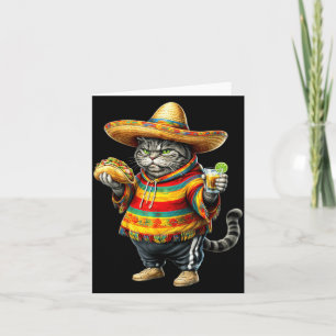 Rolig fet katt Cinco De Mayo fet kattunge katt med Kort