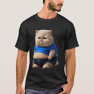 Rolig fet katt konst design fet kattunge katt älsk t shirt