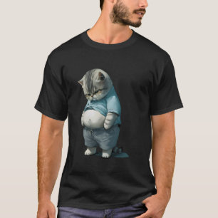 Rolig fet katt konst design fet kattunge katt älsk t shirt