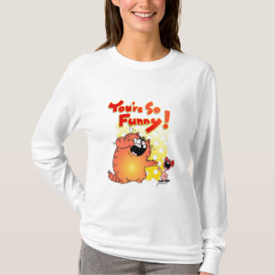 Rolig fet tecknadkatt + Fet tecknadkatt för mus   T Shirt