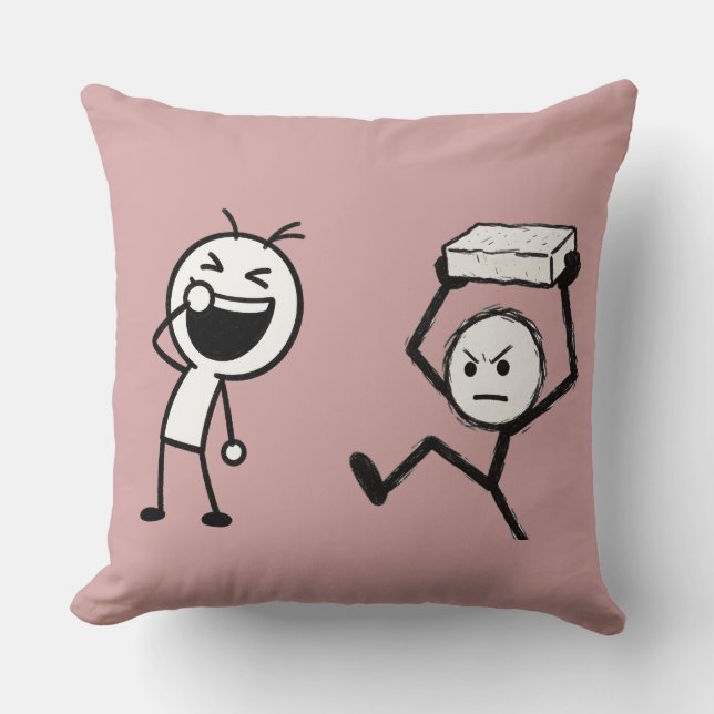 Rolig figur argument stickfigur  kudde (Framsida)
