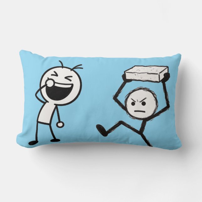 Rolig figur argument stickfigur  lumbarkudde (Framsida)