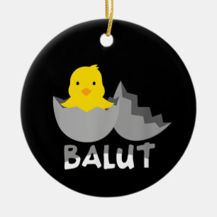 Rolig Filippinsk Balut Julgransprydnad Keramik