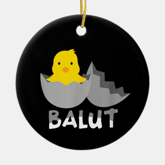 Rolig Filippinsk Balut Julgransprydnad Keramik (Framsidan)