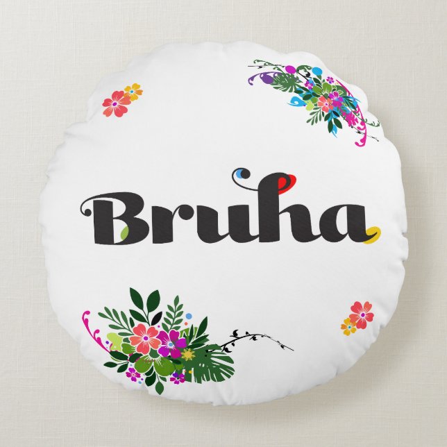 Rolig filippinsk Bruha Boho Rund Kudd Kudde (Framsidan)