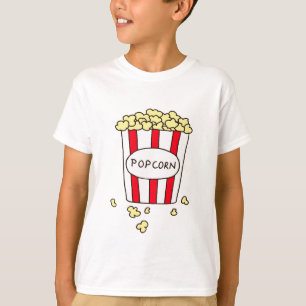 Rolig filmbiografPopcorn i röd vit ösregnar Tee Shirt