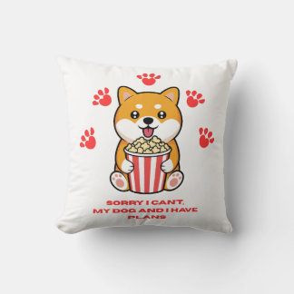 Rolig filmkväll för hundälskare med söt Shiba Inu Kudde