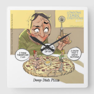 Rolig filosofi Deep Dish Pizza Väggur