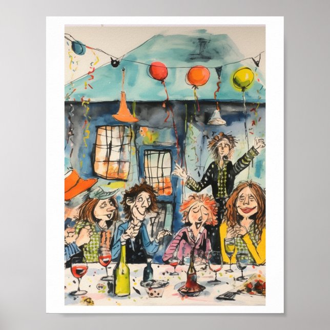 Rolig, firande illustration poster (Framsidan)