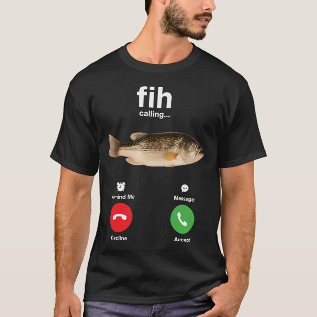 Rolig Fisk Anropar Påminn mig T Shirt (Framsida)