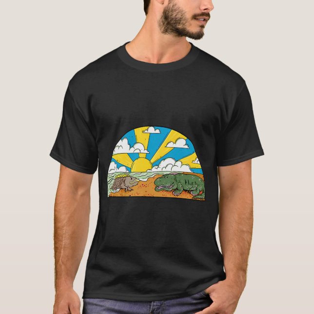 Rolig Fisk Dinosaurie Evolution - Darwin Paleontol T Shirt (Framsida)