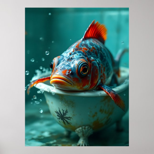 Rolig fisk i badet poster (Framsidan)