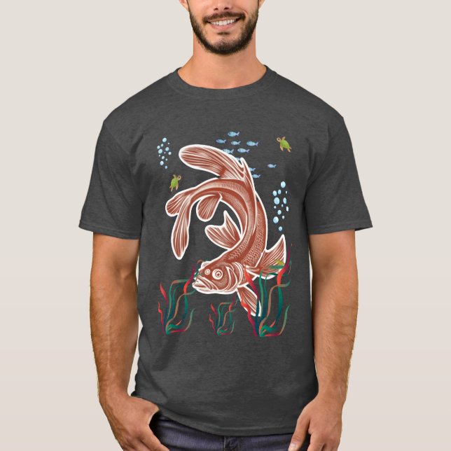 Rolig fisk katt t shirt (Framsida)