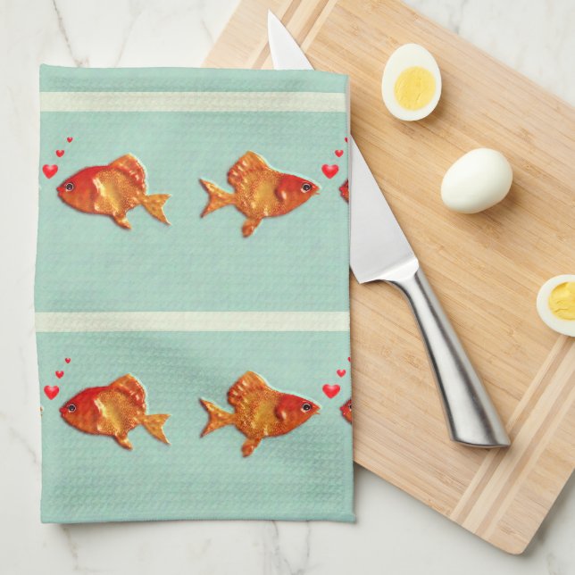 Rolig Fisk Kökshandduk (Vikt i Fjärdedel)