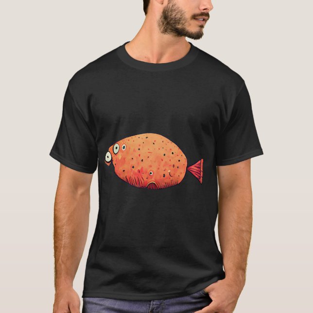 Rolig Fisk - Sött Djur T Shirt (Framsida)