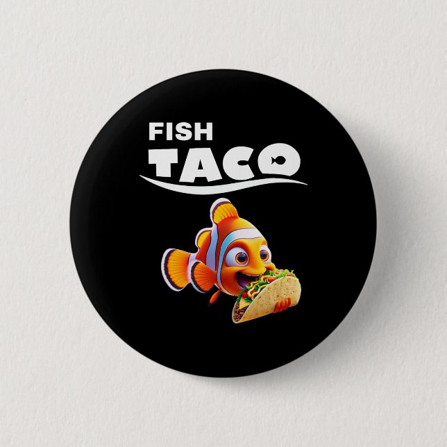 Rolig fisk-tacoträja! Tacoälskare Cinco De Mayo Me Knapp (Framsida)