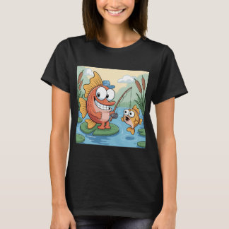 Rolig Fisk Tecknad Film – Humoristisk Fiskare Pon T Shirt