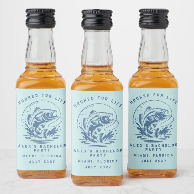 Rolig Fiskare Anpassad Fiske Sängkarlsfest Spritflaskor Etikett (Flaskor)