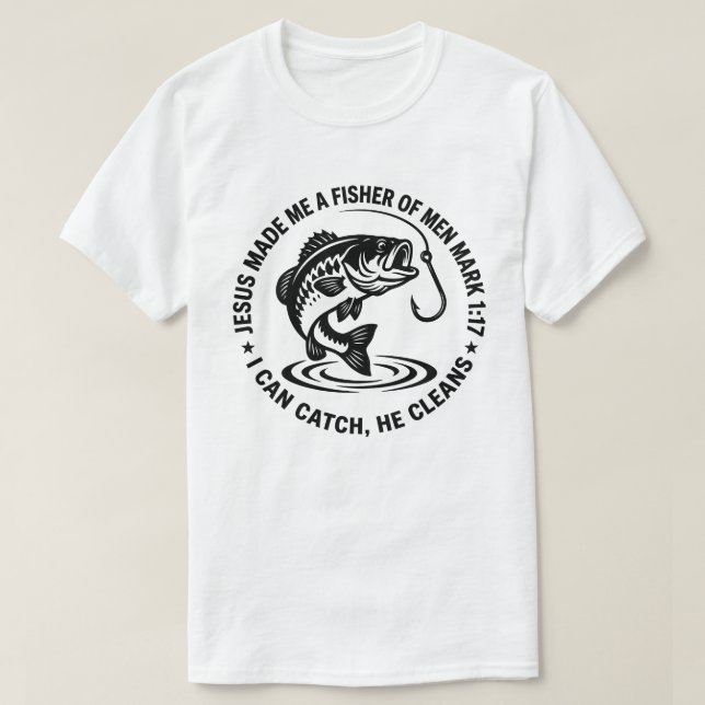 Rolig Fiskare av Män Fisketräja T Shirt (Design framsida)
