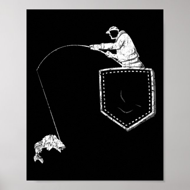 Rolig Fiskare Fiske Fick T-Shirt För Pappa  Poster (Framsidan)