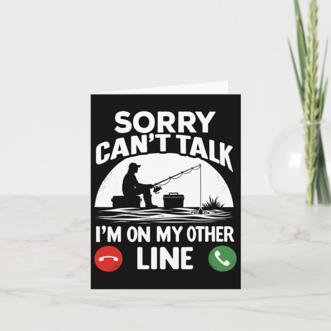 Rolig Fiskare För Fars Dag Fiskande Pappa  Kort (Framsida)