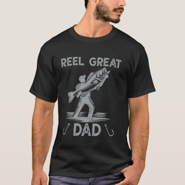 Rolig Fiskare, Pappa Fiskar, Rolig Fars Dag T Shirt (Framsida)