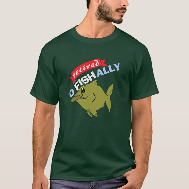 Rolig fiskare pensionering t shirt (Framsida)
