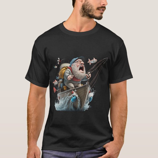 Rolig fiskare t shirt (Framsida)