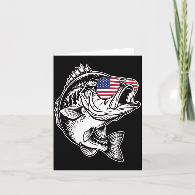 Rolig Fiske Amerikansk Flagga Fiskare B Fiske Kort (Framsida)
