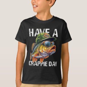 Rolig fiske B Pappa skjorta Ha Crappie dag fiskare T Shirt