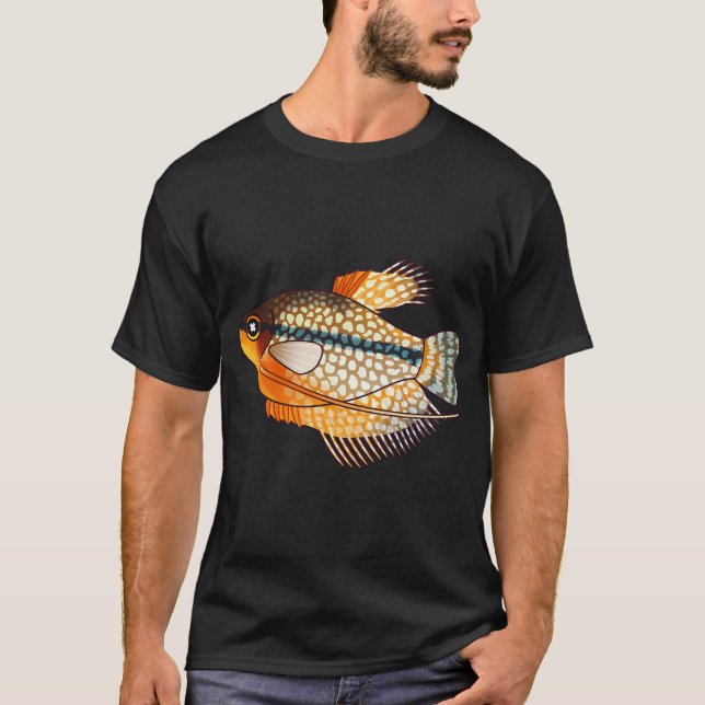 Rolig fiske design t shirt (Framsida)