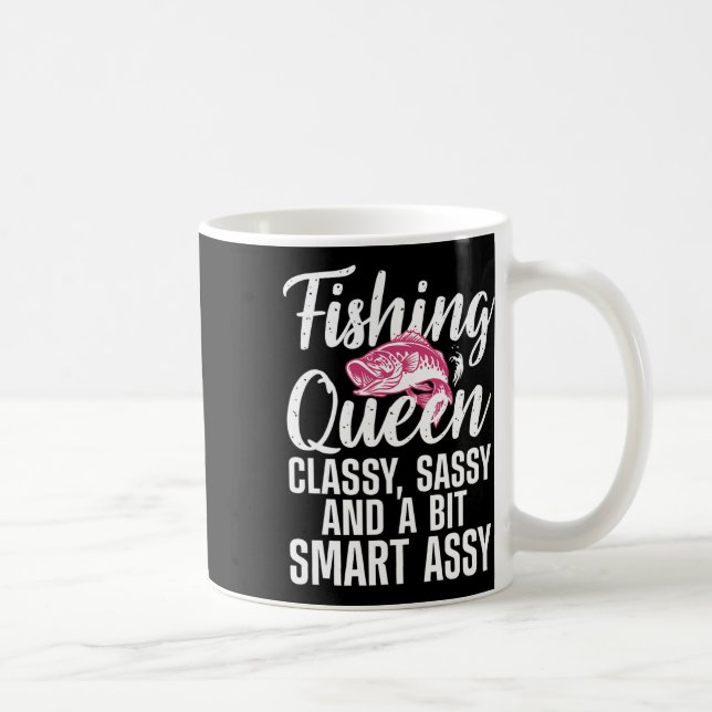 Rolig fiske-drottningdesign för kvinnor damer fisk kaffemugg (Höger)