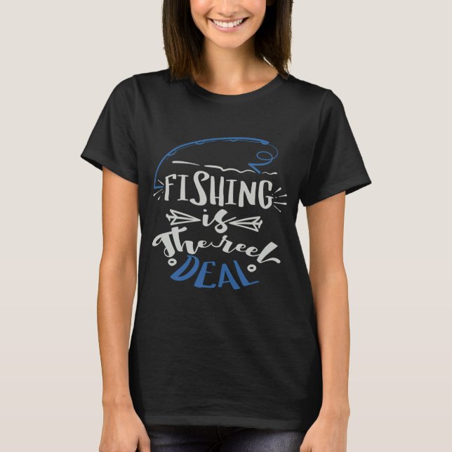 Rolig Fiske Fiskare Present Män Kvinnor T Shirt (Framsida)
