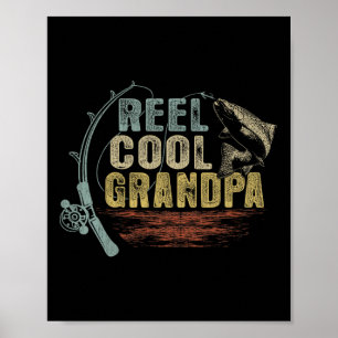 Rolig Fiske Gammal Rulle Cool Farfar Poster
